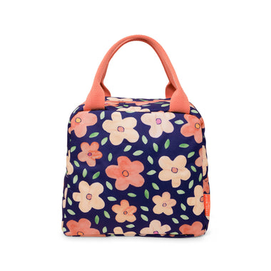 Navy Bold Floral Lunch Tote