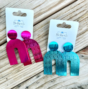 Metallic Arch Shaped Earrings (Multiple Colors)