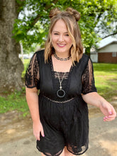 Load image into Gallery viewer, Andrea Black Lace Romper
