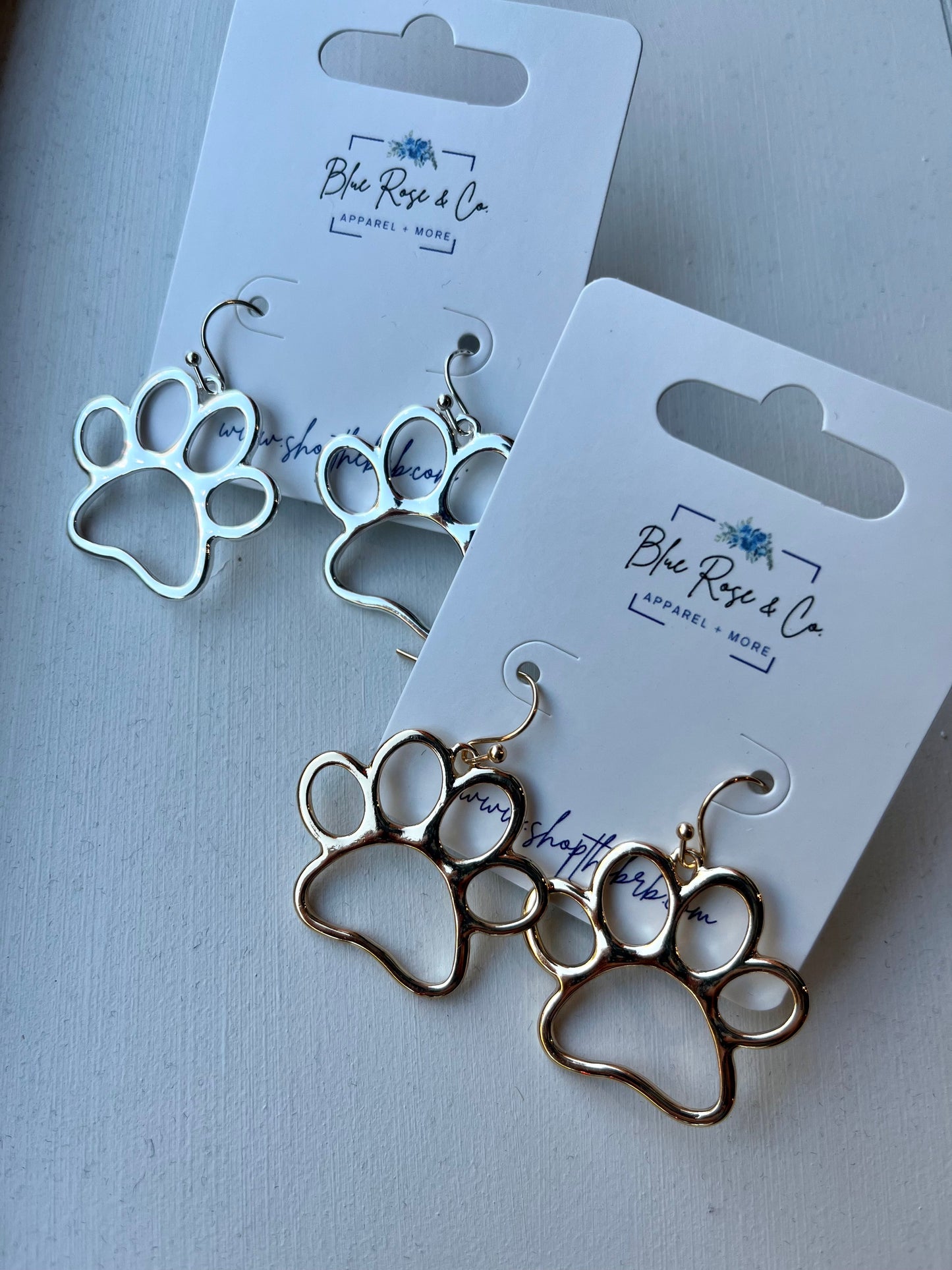 Paw Print Earrings (Silver or Gold)