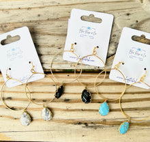 Load image into Gallery viewer, Natural Stone Drop Earrings (Multiple Colors)