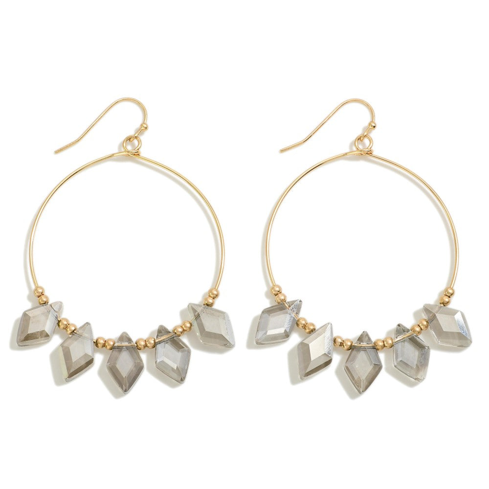 Diamond Cut Glass Earrings (Multiple Colors)