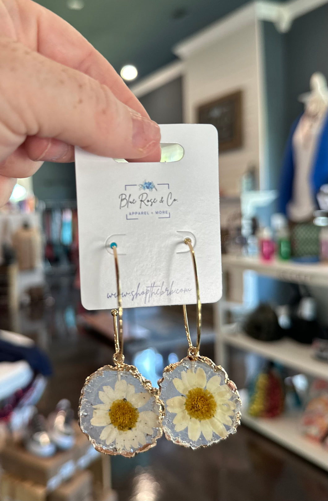 Pressed Daisy Hoops