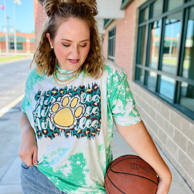 School Spirit Leopard Bleached Tee (Customizable)