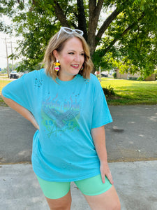 Free Bird Neon Distressed Graphic Tee (Multiple Colors)