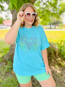 Free Bird Neon Distressed Graphic Tee (Multiple Colors)