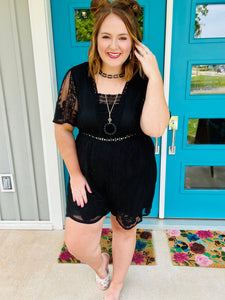 Andrea Black Lace Romper