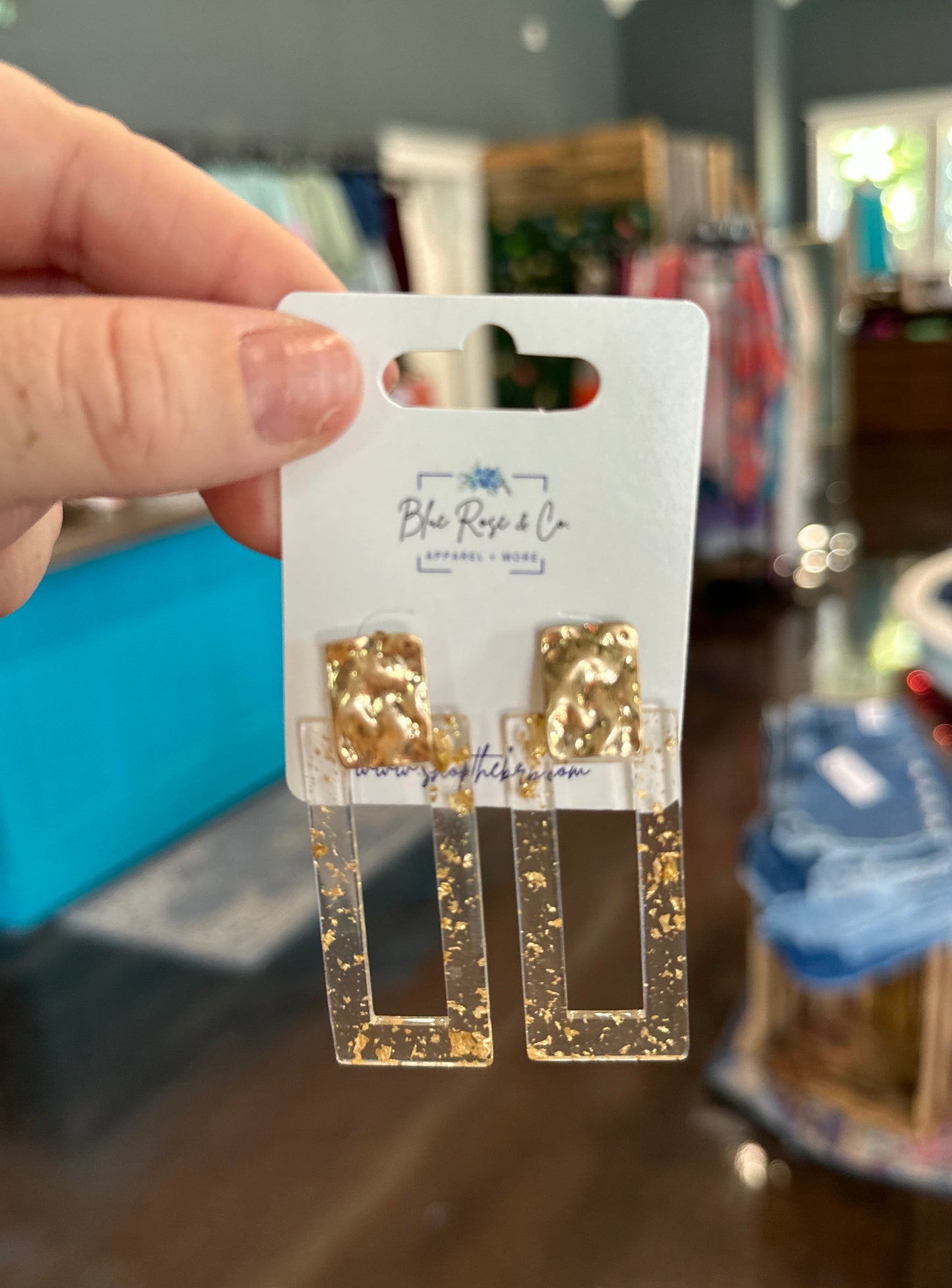Gold Fleck Acrylic Earrings