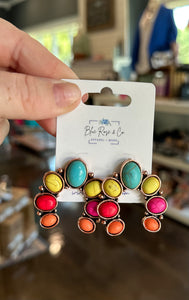 Rainbow Turquoise Earrings