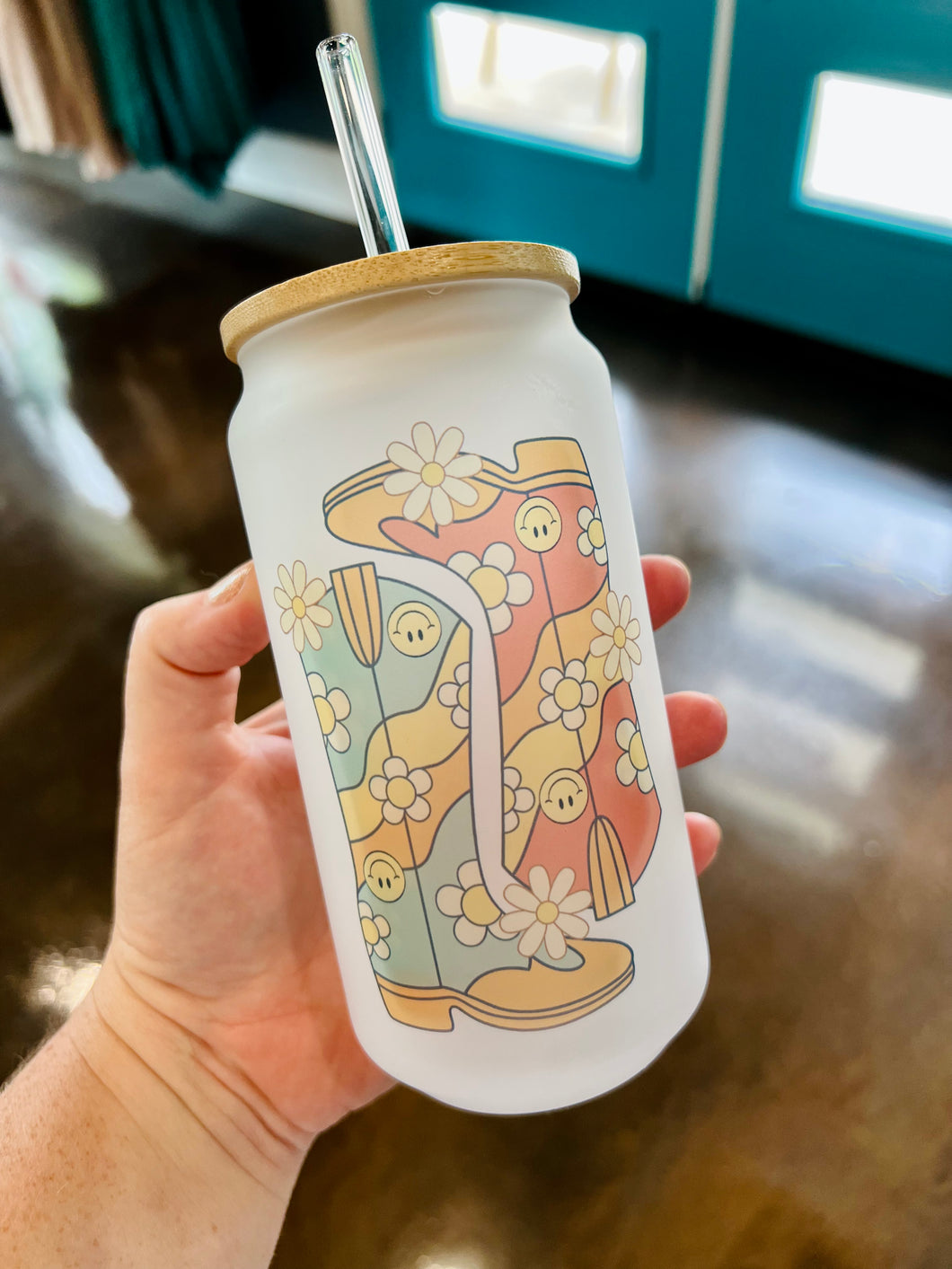 Boot Scootin’ Retro Frosted Libby Glass
