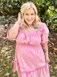 Carli Pink Corduroy Dress