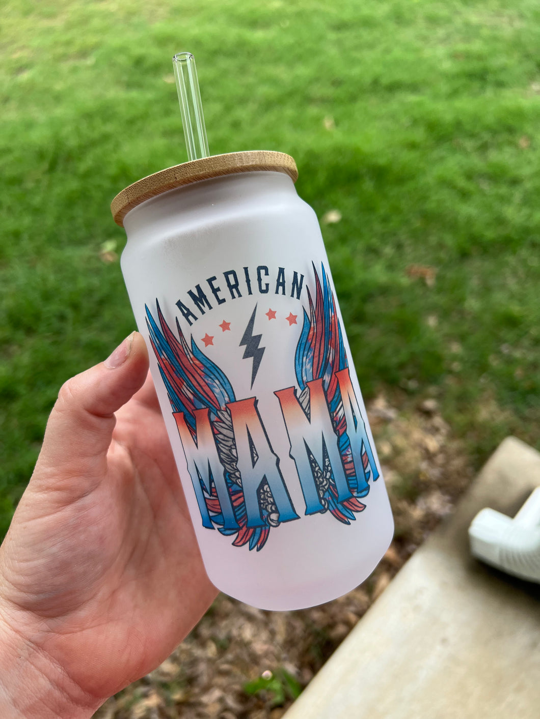 16 oz American Mama Libby Glass