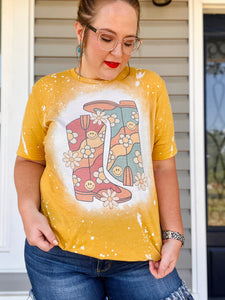 Boot Scootin’ Retro Bleached Tee