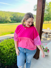 Load image into Gallery viewer, Catie Colorblock Leopard Tee