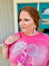Load image into Gallery viewer, Hot Pink Cowprint Earrings