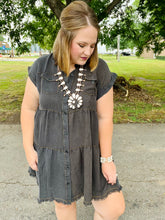 Load image into Gallery viewer, Shauna Acid Washed Button Dress
