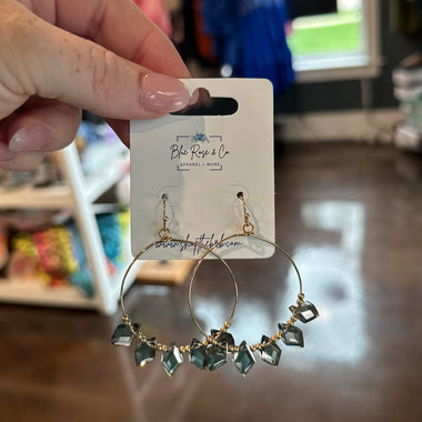 Diamond Cut Glass Earrings (Multiple Colors)