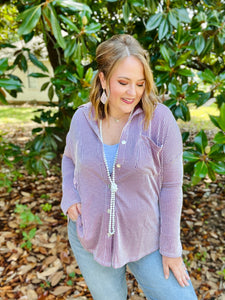 Heather Plum Purple Button Up