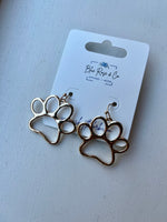 Paw Print Earrings (Silver or Gold)