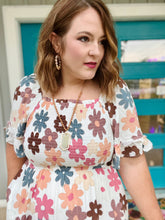 Load image into Gallery viewer, RESTOCK Retro Daisy Smocked Midi Dress