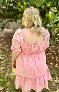Carli Pink Corduroy Dress