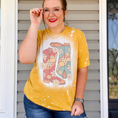 Boot Scootin’ Retro Bleached Tee