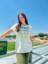 Load image into Gallery viewer, &quot;We Bleed&quot; School Colors V-Neck Tee on Oatmeal (Customizable)