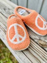 Load image into Gallery viewer, Plush Peace Sign House Shoes