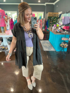 Shauna Acid Washed Button Dress