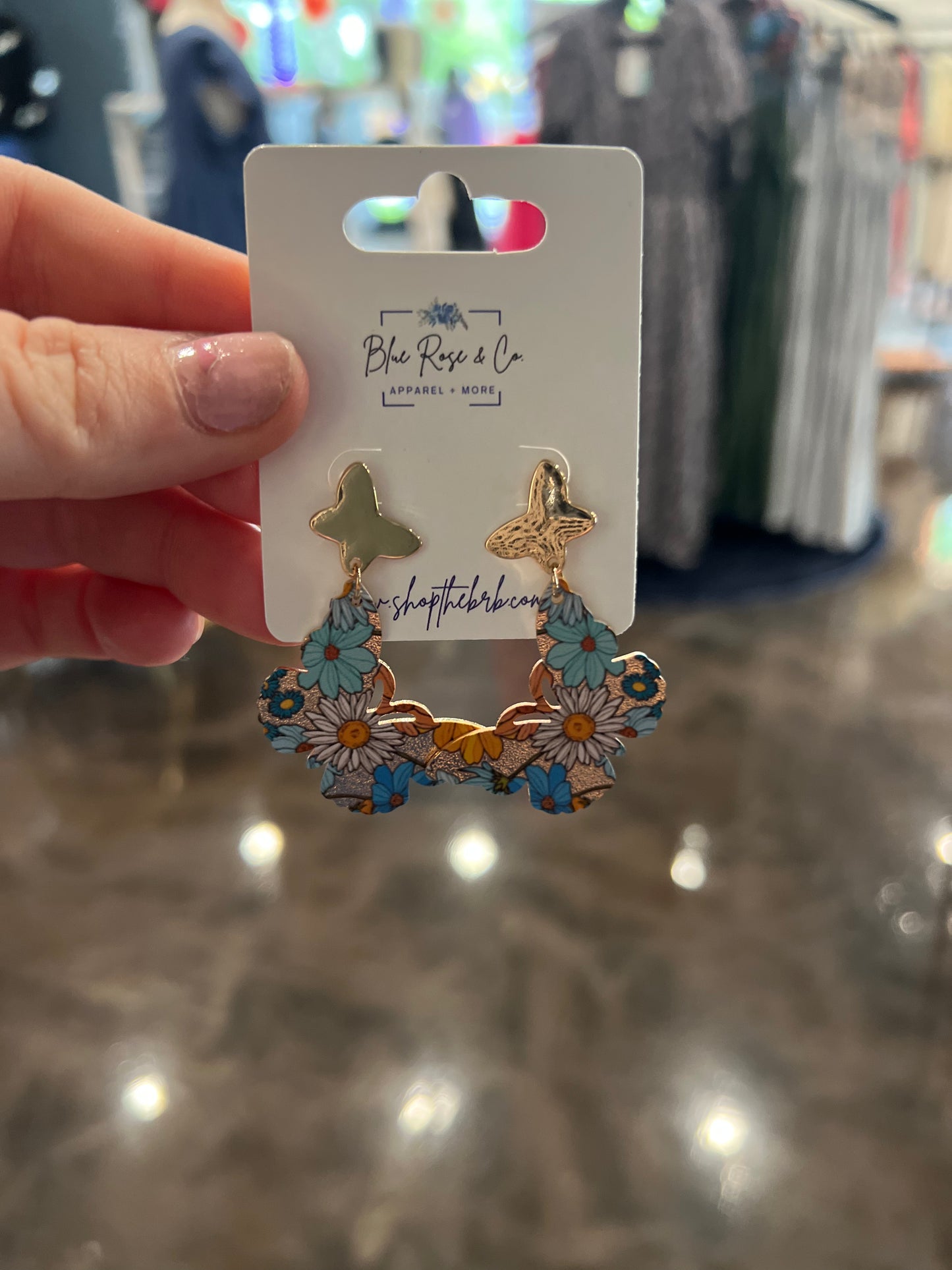Gold Tone Butterfly Earrings
