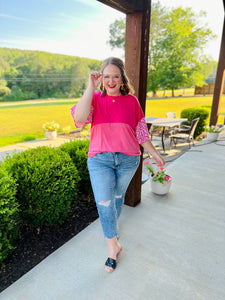 Catie Colorblock Leopard Tee