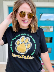 Airedale Paw Tee on Black