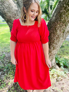 Candy Apple Square Neck Dress