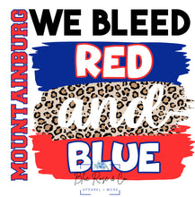Load image into Gallery viewer, &quot;We Bleed&quot; School Colors V-Neck Tee on Oatmeal (Customizable)