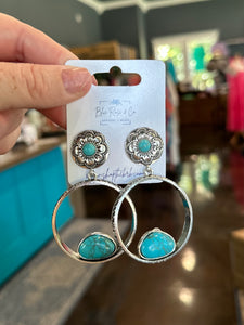 Turquoise Hoop Earrings
