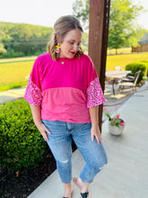 Load image into Gallery viewer, Catie Colorblock Leopard Tee