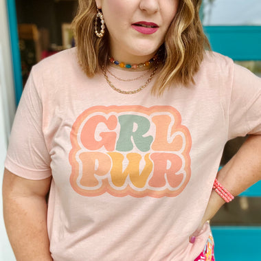 GRL Power Tee on Peach