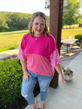 Load image into Gallery viewer, Catie Colorblock Leopard Tee