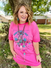 Load image into Gallery viewer, Darlin’ Hot Pink T-Shirt Dress