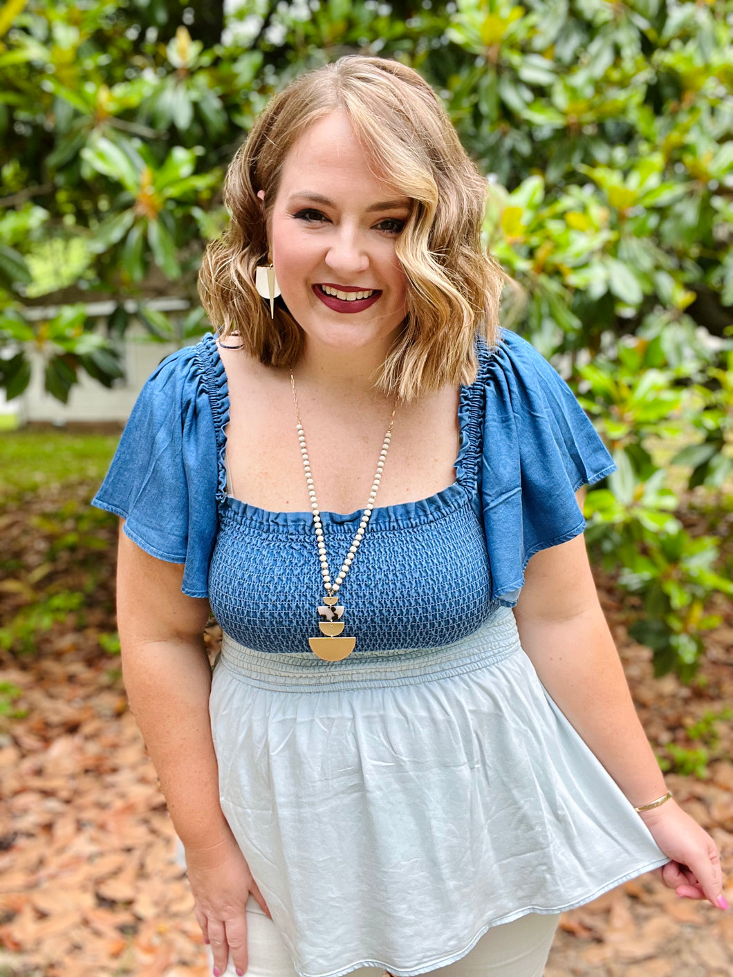Denim Ombre Top