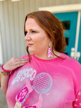 Load image into Gallery viewer, Hot Pink Cowprint Earrings