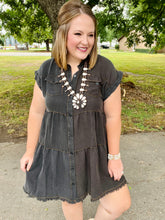 Load image into Gallery viewer, Shauna Acid Washed Button Dress
