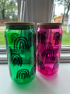 16 oz Rainbow Libby Glass (Multiple Colors)