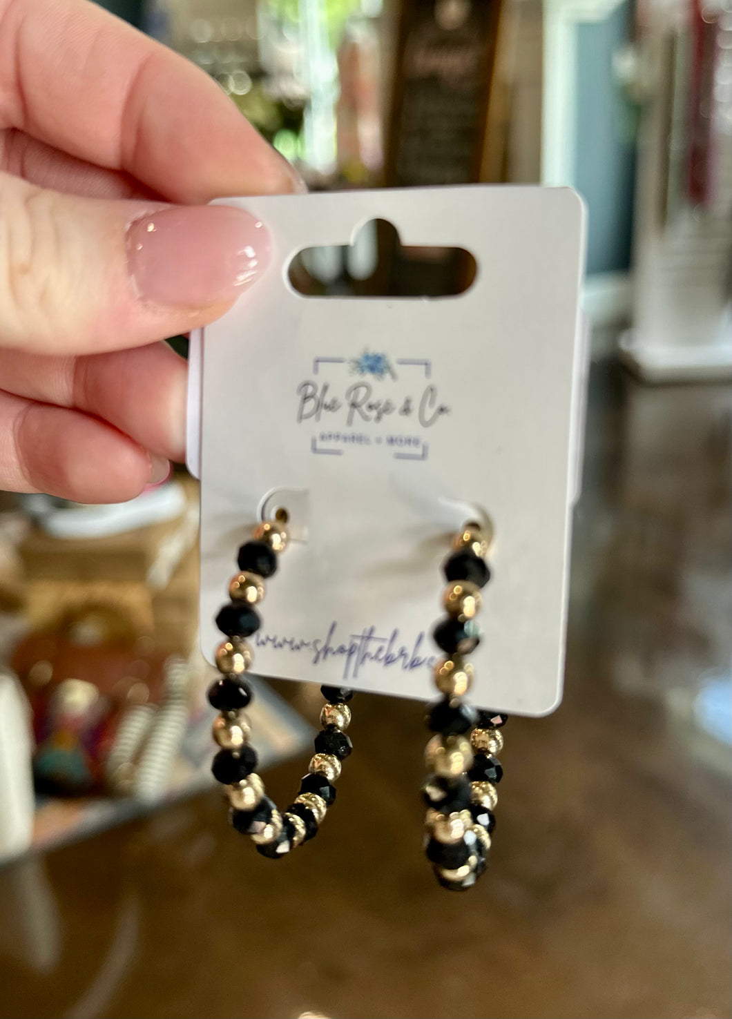 Gracie Black Hoop Earrings
