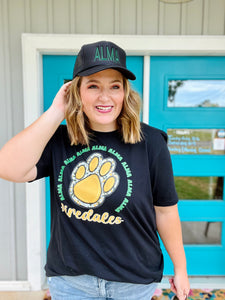 Airedale Paw Tee on Black