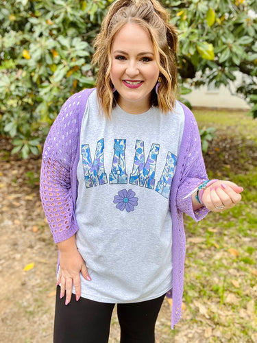 Floral Mama Tee on Gray