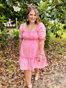 Carli Pink Corduroy Dress