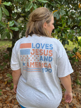 Load image into Gallery viewer, Loves Jesus, America Too Pocket Tee