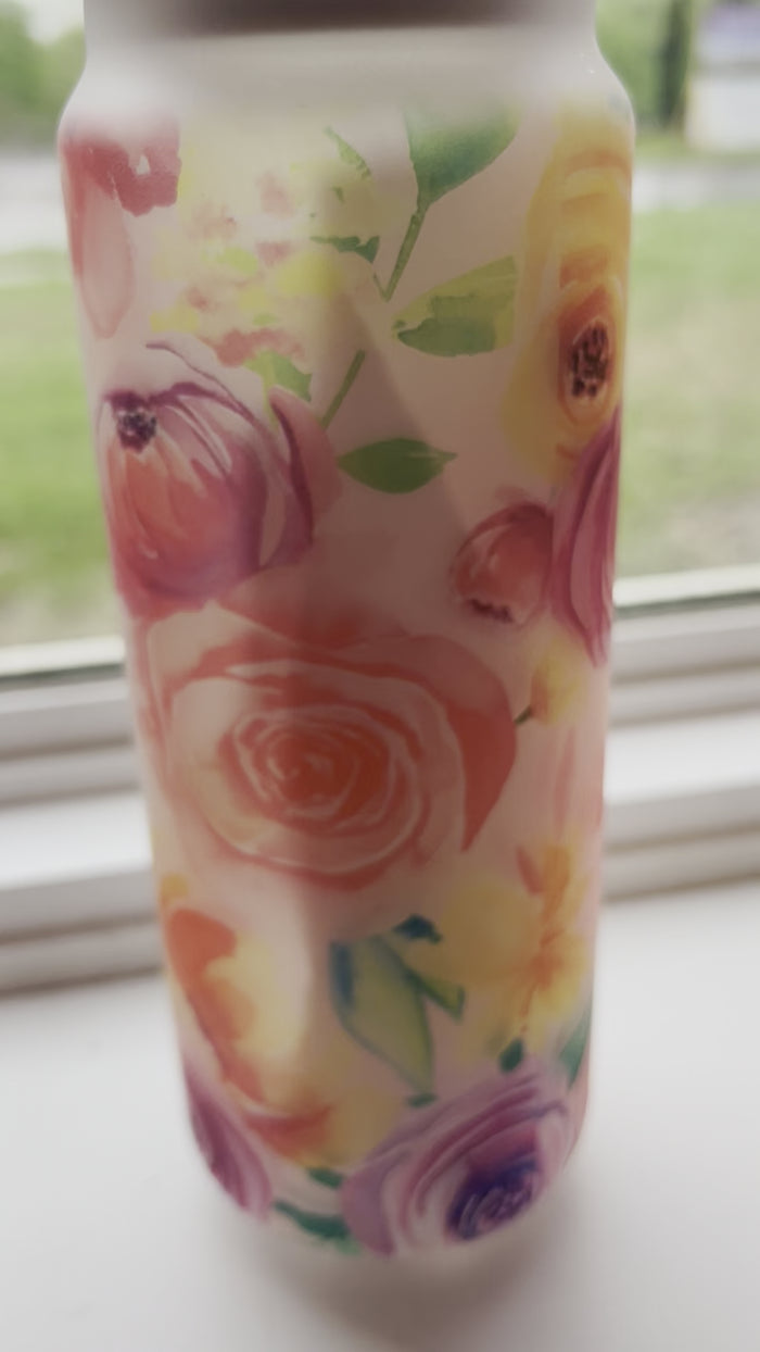 25 oz Floral Mama Frosted Glass Can