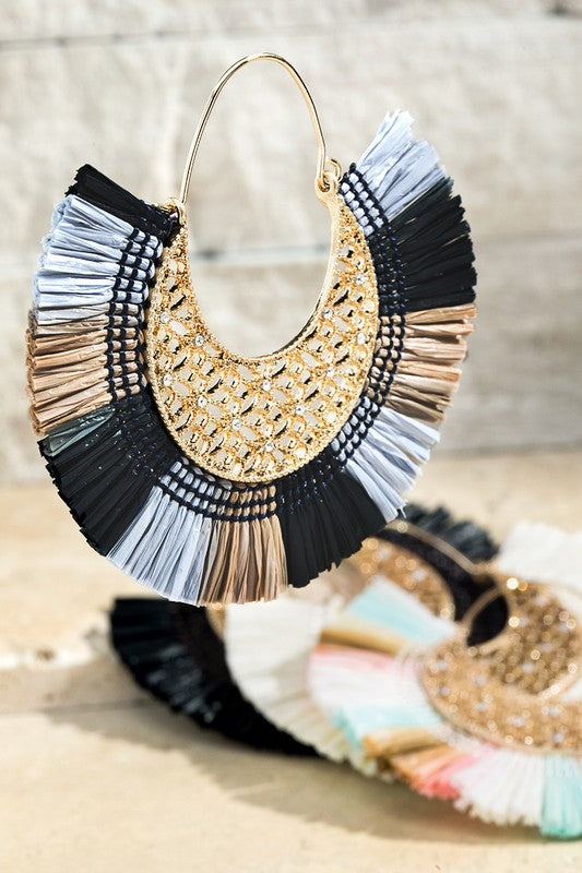 Chic Gold and Black Earrings - Tassel Earrings - Lulus